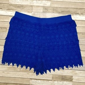 Blue Express Crochet Lace Shorts